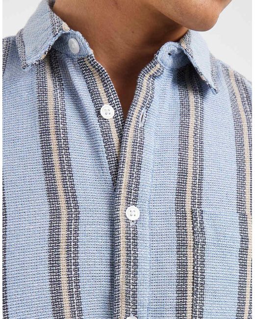 ASOS White Regular Fit Textured Stripe Shirt for men