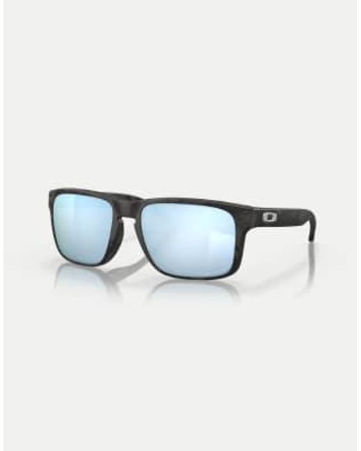 Oakley – holbrookTM – eckige, polarisierte sonnenbrille mit mattschwarzem military-muster und blau verspiegelten gläsern in Blue für Herren