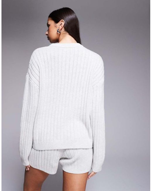 The Frolic Gray Exclusive Cotton Rich Ribbed Knit Pocket Front Sweater