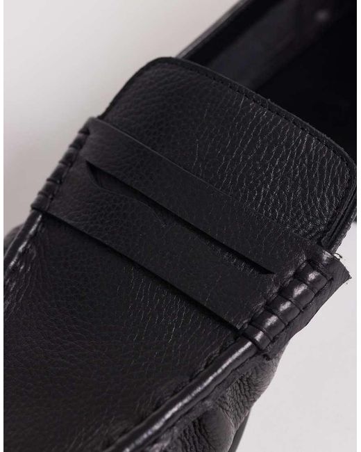 ASOS Black Penny Loafer With Ruching for men