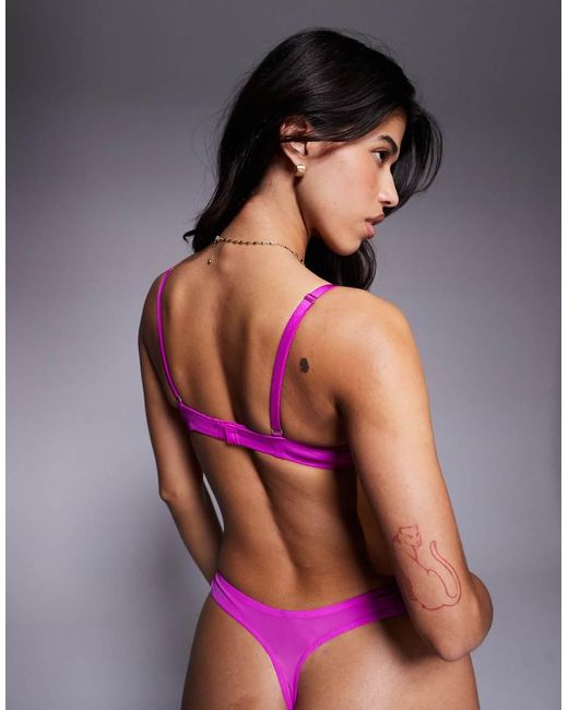 Ann Summers Purple Sexy Lace Two Tone Padded Plunge Bra