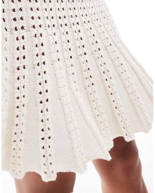 River Island White Crochet Flippy Skirt Co-ord