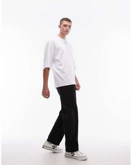 SELECTED White Loose Fit Chino Trouser for men