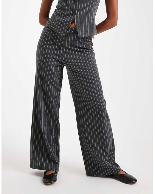 Miss Selfridge Blue Wide Leg Pinstripe Trouser Co-Ord