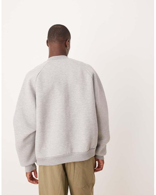 ASOS Oversized Bomberjack Van Zware Scubastof Met Raglanmouwen in het Natural voor heren