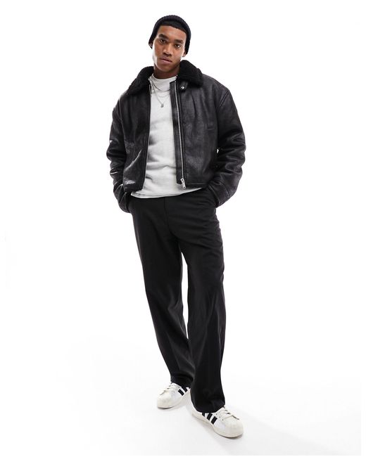 Sim - giacca nera con colletto di Weekday in Black da Uomo