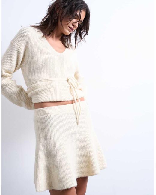 TOPSHOP Gebreide Rok in het White