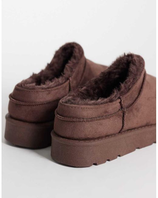 SEQWL Brown Cosy Micro Boots
