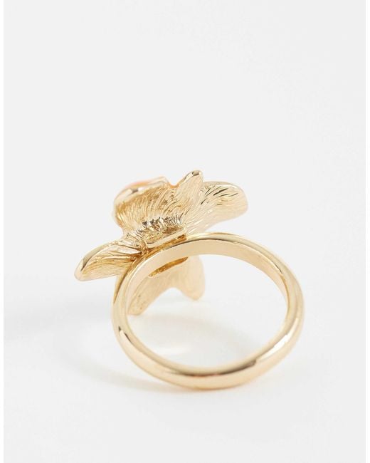 ASOS White Ring mit blumenmotiv