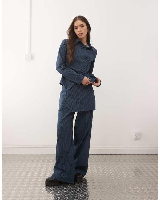 Reclaimed Vintage Blue Skirt Trousers With Split