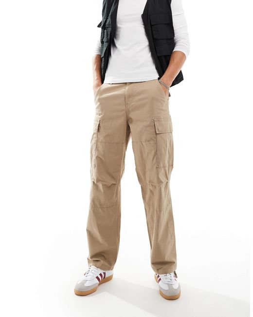 Only & Sons – weit geschnittene cargo-hose in Natural für Herren