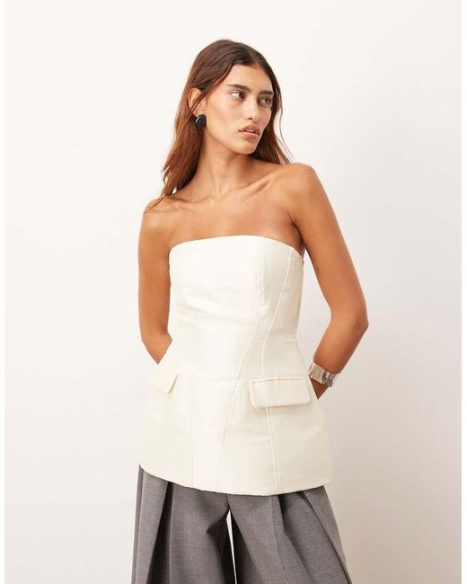 ARRANGE White Sculpted Bandeau Top