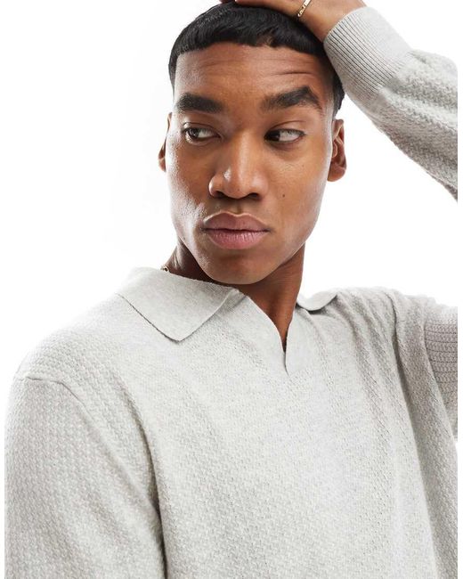Maglione Chiaro Con Scollo Aperto di River Island in White da Uomo