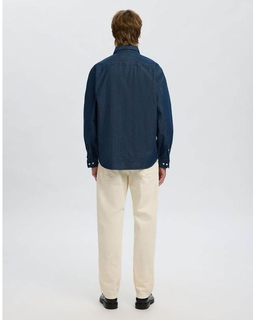 SELECTED Denim Overhemd in het Blue voor heren