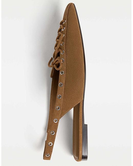 Stradivarius White – flache schuhe aus spaltwildleder