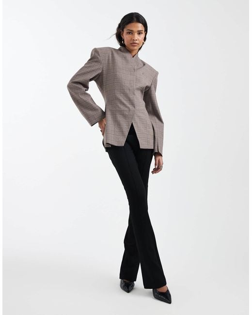 ASOS Gray High Neck Wrap Blazer