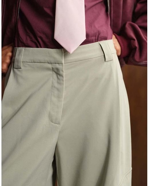 ASOS Brown Tailored Utility Barrel Pants