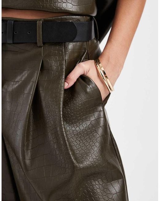 ASOS Green Tailored A Line Longline Belted Bermuda Shorts