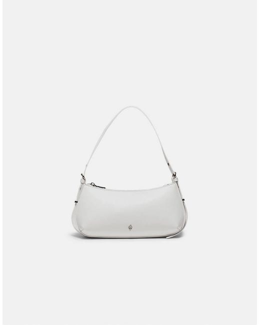 Stradivarius White Elongated Eyelet Shoulder Bag