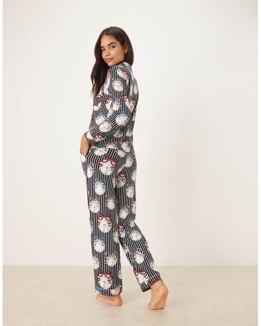 Chelsea Peers Natural Poly Long Sleeve Revere Pajama Set
