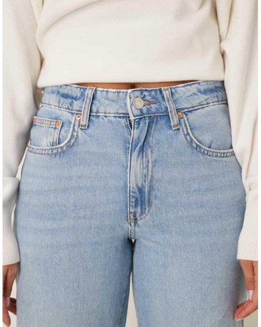 Gina Tricot Blue Low Waist Wide Leg Jeans
