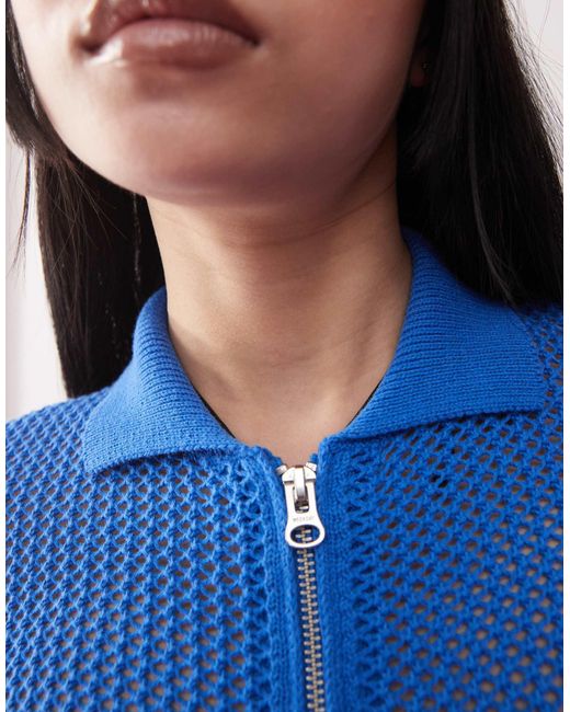 Weekday Blue – lene – strickjacke aus grobem strick