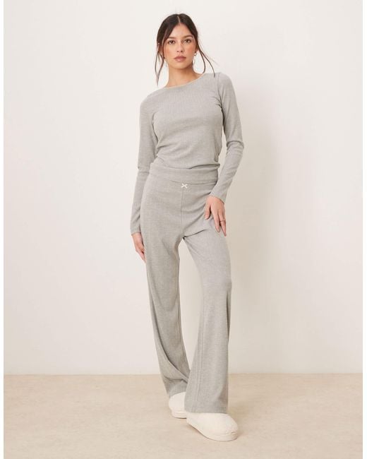 Abercrombie & Fitch Natural Nightwear Pointelle Trouser Co-ord