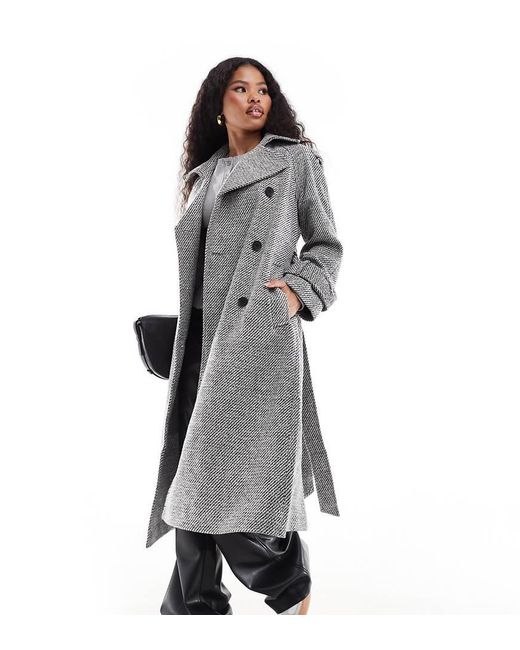 ASOS Gray Asos Design Petite Formal Trench Coat
