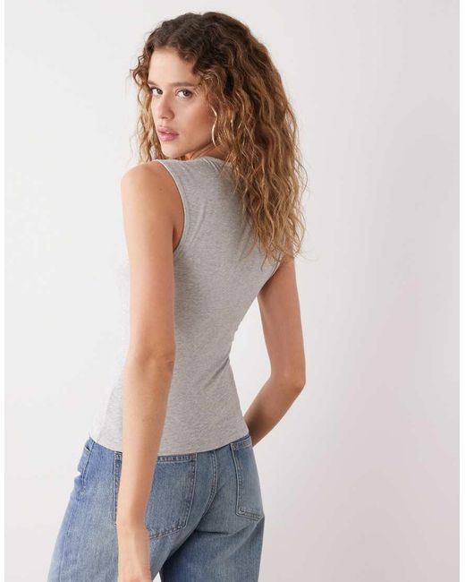 Weekday White Plunge V-neck Top
