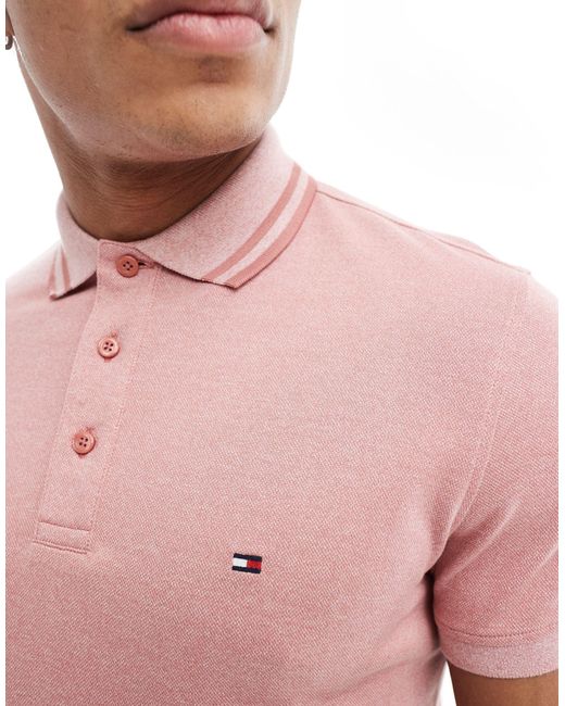 Tommy Hilfiger Pink Collar Slim Fit Polo for men