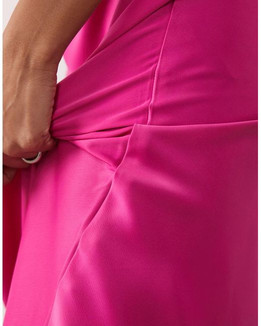 Y.A.S Pink Satin Midi Skirt