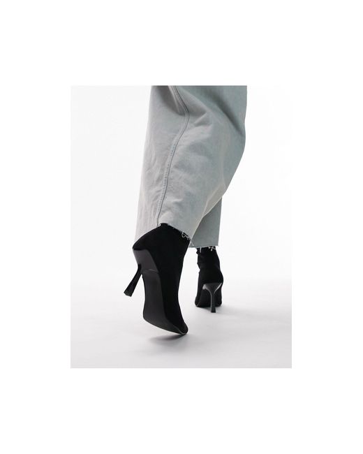 TOPSHOP Black – raya – spitze, eng anliegende und kniehohe stiefel