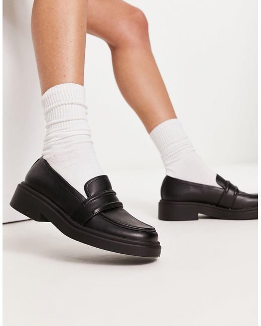 Bershka Chunky Loafers in Black | Lyst