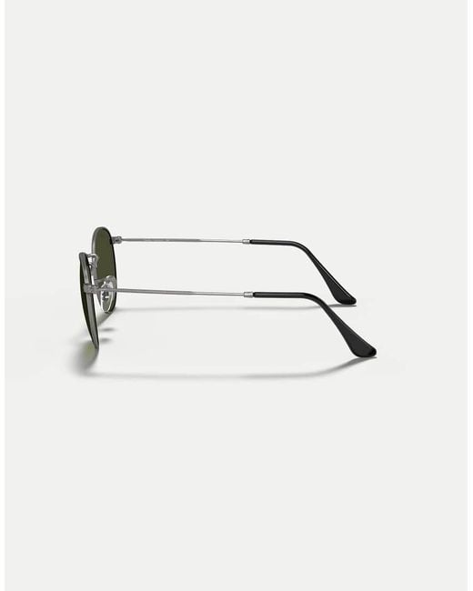 Ray-Ban Green Round Metal Round Sunglasses With Lens