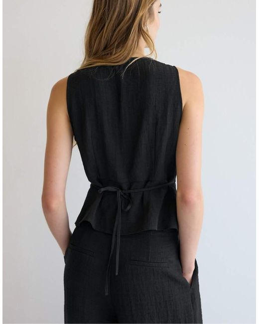 Stradivarius Black Buttoned Waistcoat