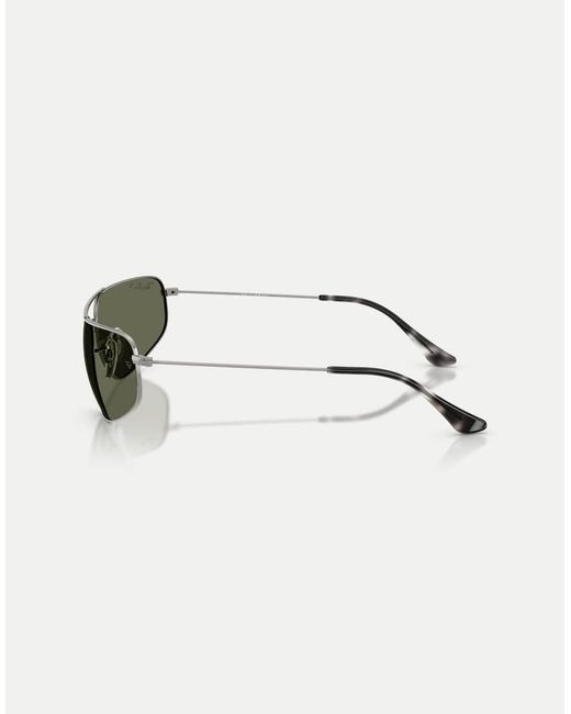 Ray-Ban Gray Rb3780 Rectangle Polarised Sunglasses With Lens