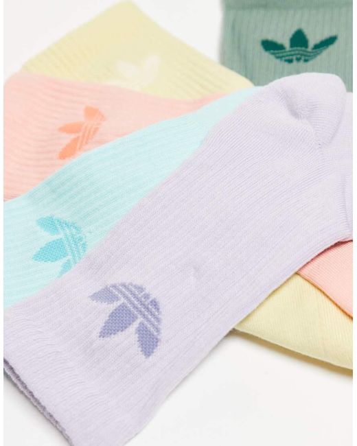 Adidas Originals White 6 Pack Crew Socks for men