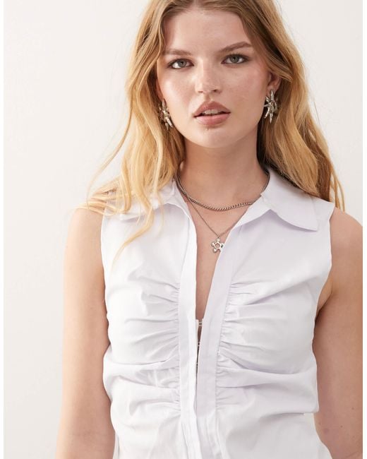 Collusion White Hook And Eye Vest