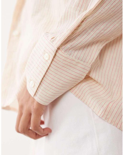 Cotton On Natural Haven Oversized Dad Shirt Linen Look