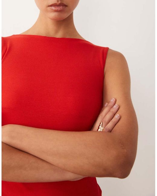 Brave Soul Red High Neck Tank Top