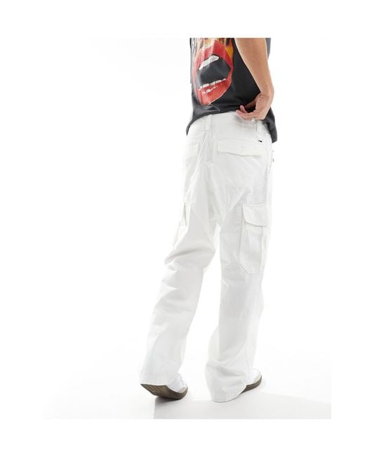 Tommy Hilfiger White Aiden Cargo Trousers for men