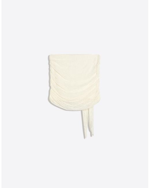 Bershka White Lace Knot Mini Skirt