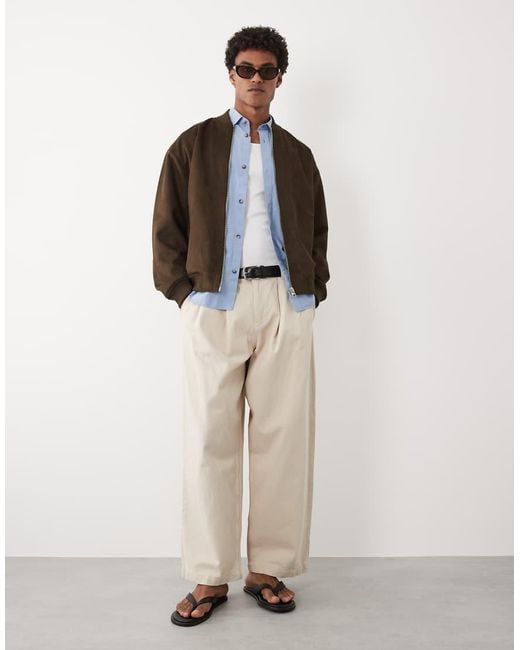 ASOS Brown Faux Suede Oversized Jacket for men