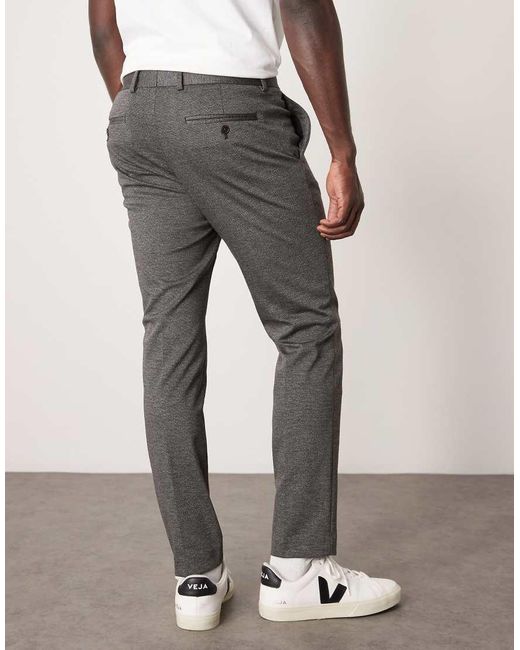 SELECTED Gray Noah Slim Fit Jersey Trousers for men