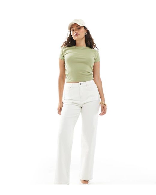Miss Selfridge Heart Pocket Straight Leg Jeans-white