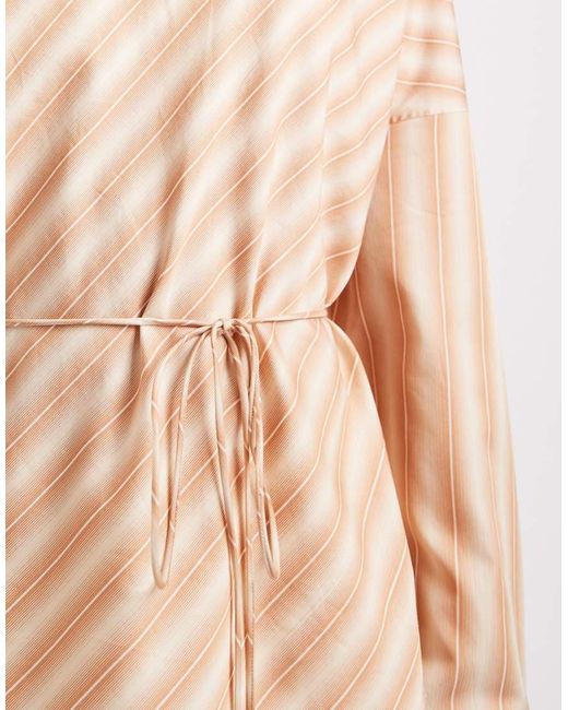 & Other Stories Natural Stripe Draped Shirt