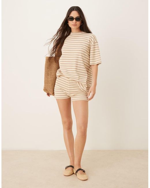 ASOS Gestreepte Micro Short Met Textuur in het Natural