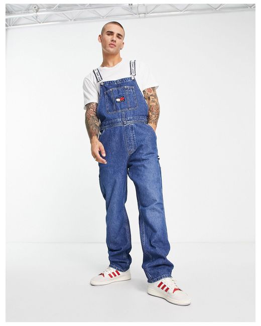 Tommy Hilfiger Cotton Straight Fit Denim Dungarees in Blue for Men | Lyst  Australia