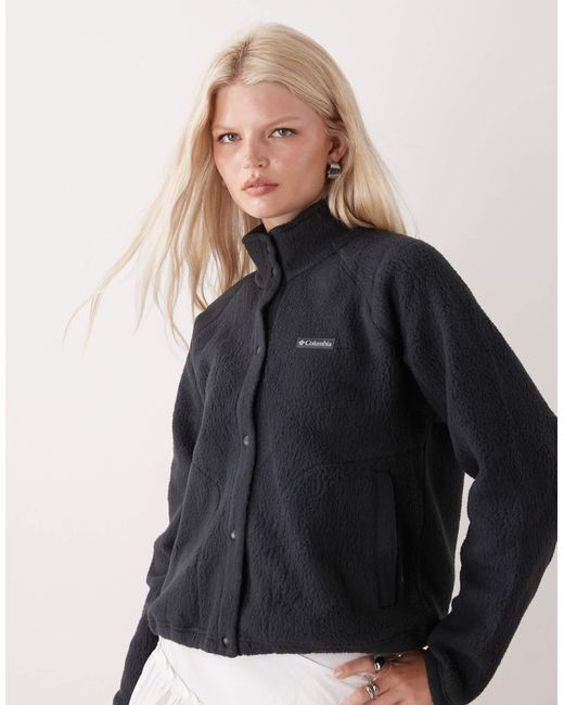 Jasper ridge - polaire texturée à boutons-pression Columbia en coloris Black