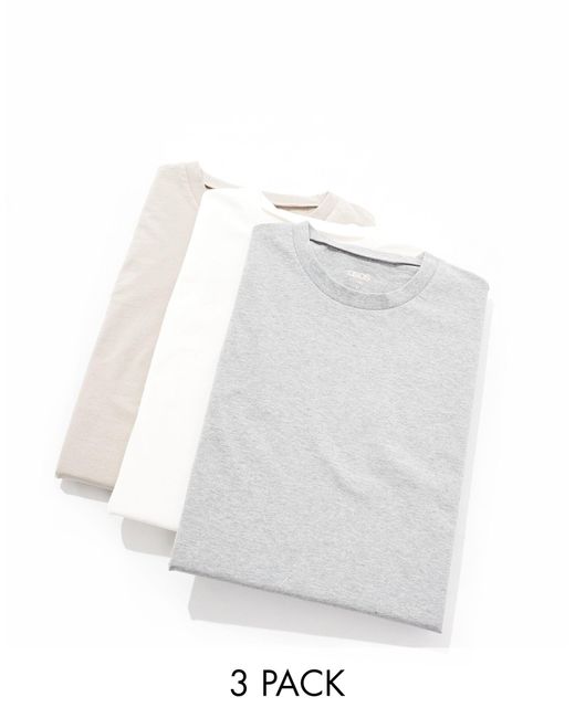 ASOS White 3 Pack Oversized T-shirts for men